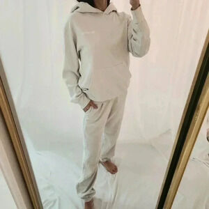 TALENTLESS Cream Track Pants & Hoodie Set